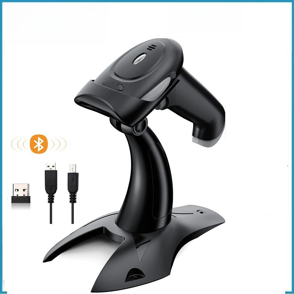 3 in 1 2.4G Shockproof CCD Barcode Scanner With Stand Bluetooth Wireless USB Wired 1D 2D QR Bar Code Reader