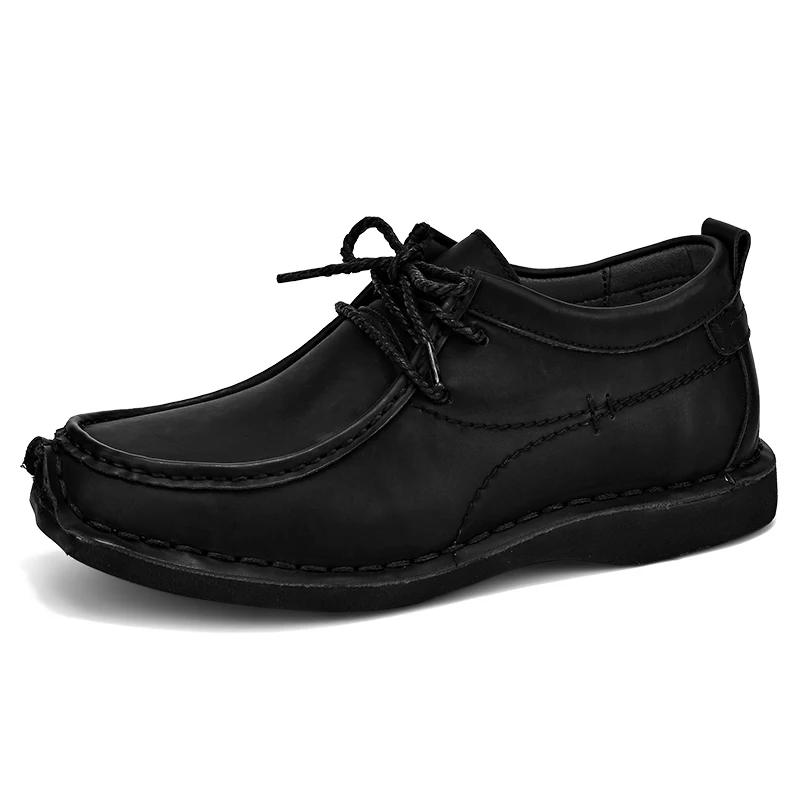 Genuine Leather Mens Casual Shoes Designer Business Work Shoes Brand Comfortable Walking Sneakers Lace Up Sport Shoes Mocassins