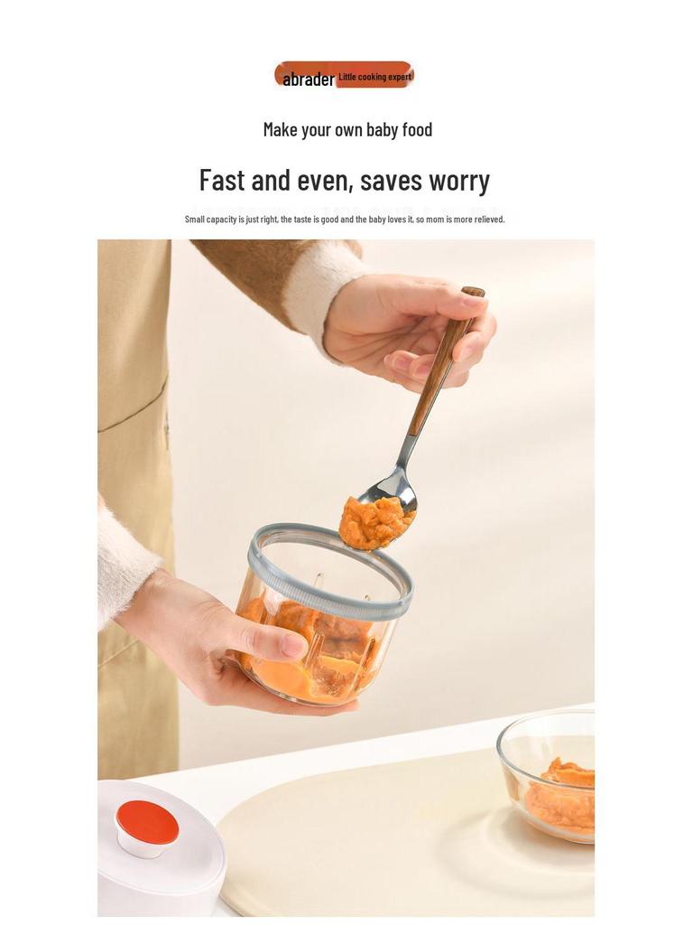 316 Baby-Nahrungsmacher: Leicht zu reinigender Glas-Food-Processor mit mehreren Mahlscheiben für Pürees.