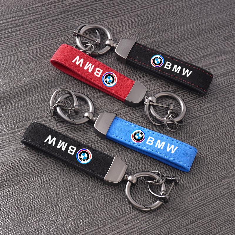 Zinc Alloy Leather Keyring Suede Car Keychain For BMW 50th F12 F13 F30 E60 E65 E66 E63 F01 F02 X1 X3 4 5 6 7 Series Accessories ydsh92