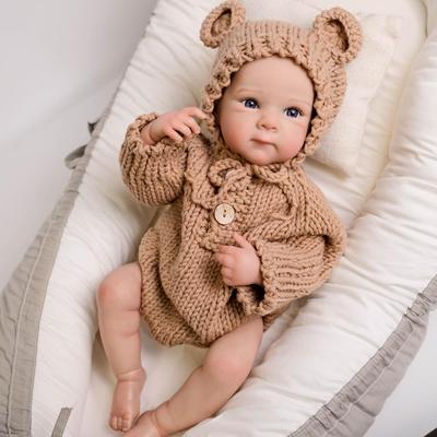 18 Inch Cute Bettie Reborn Dolls for Boy and Girl Full Silicone Body Lifelike Rebirth Doll Handmade Painted Hair Realistic Baby Dolls Kid Playmate Toy