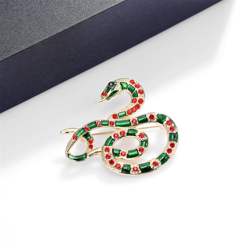 Strass Schlangenbrosche Emaille Anstecknadel Nicht verblassender Anhänger Anzugnadel für den täglichen Gebrauch und formelle Festivalveranstaltung Kulturelles Geschenk