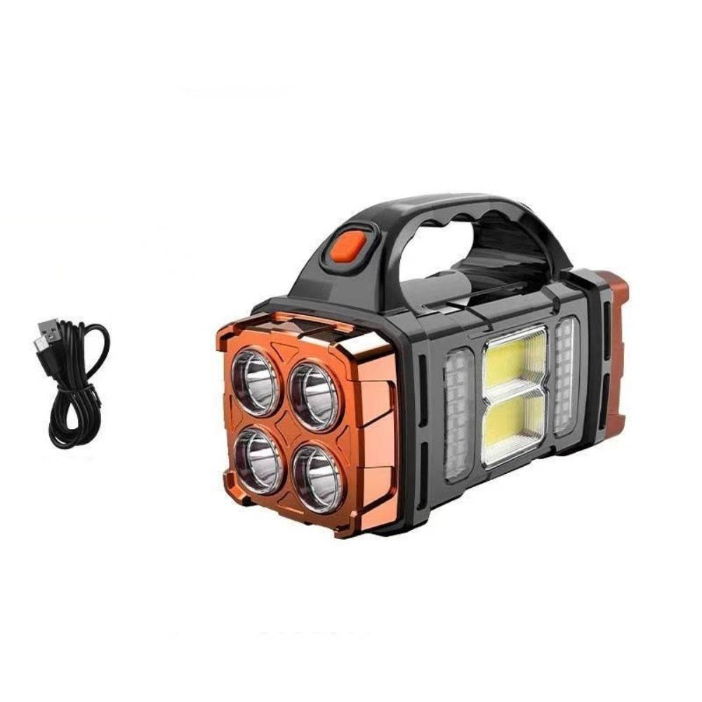 High Power Solar Emergency Light Waterproof Led Flashlight COB Searchlight  Outdoor Use