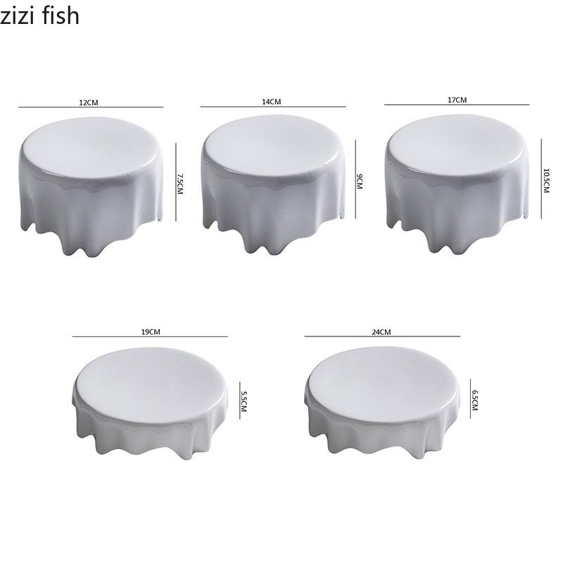 Ceramic Dinner Plate Creative Irregular Dessert Plate Snack Plate Pasta Plates Sushi Plates Restaurant Specialty Tableware