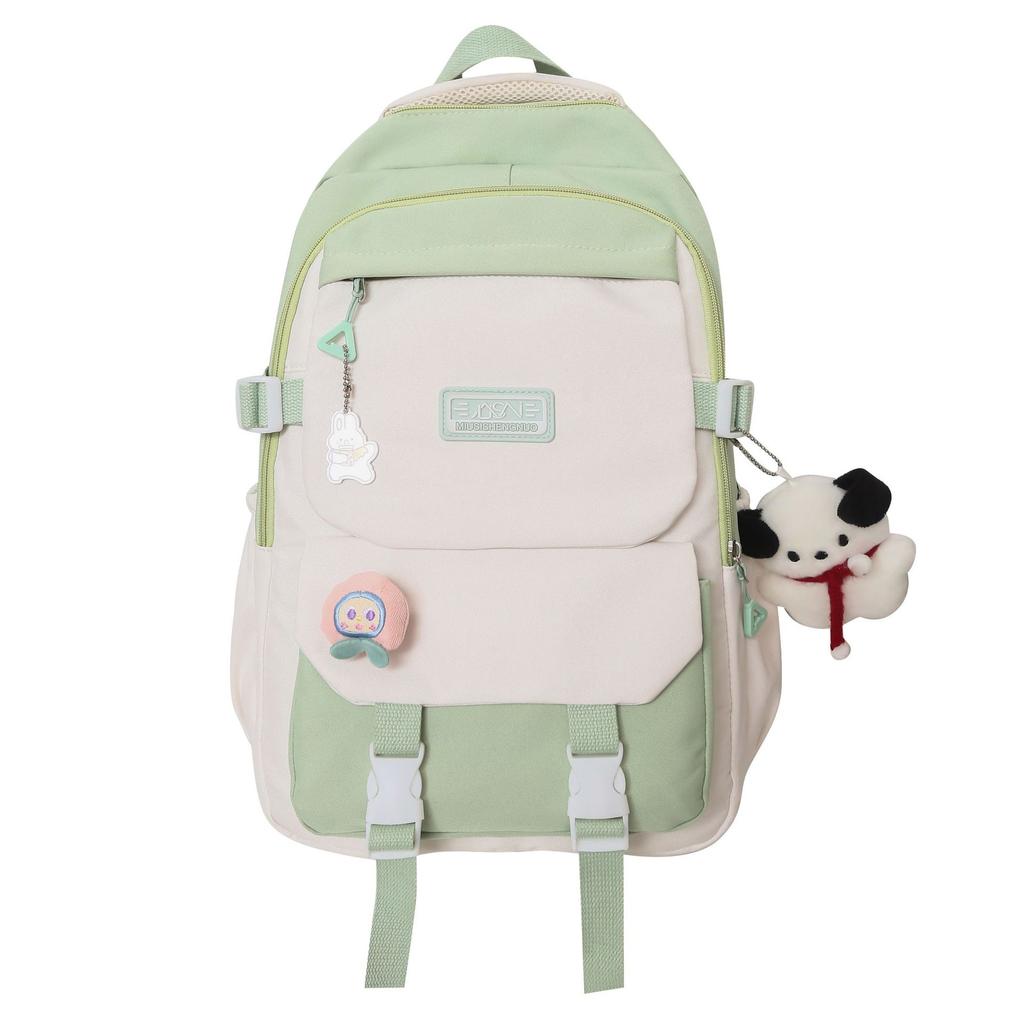 Schoolbag schoolbag junior high school girls Japanese ins college high school versatile contrasting color backpack niche design college