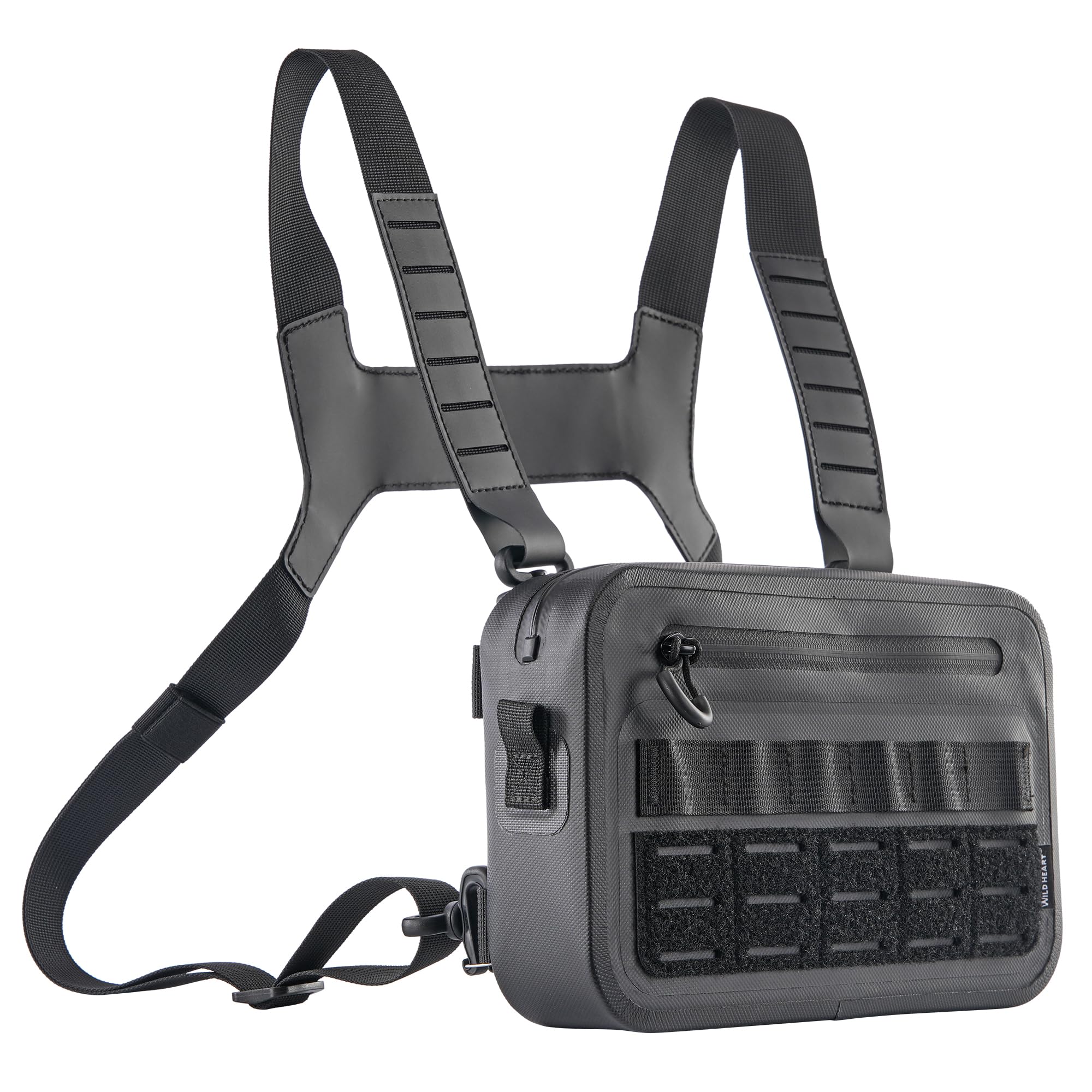 

WILD HEART Sports Chest Bag, Unisex, Completely Waterproof Tactical Chest Pack, Multifunctional Bike Bag for Outdoor Activities, Black, Tactical.