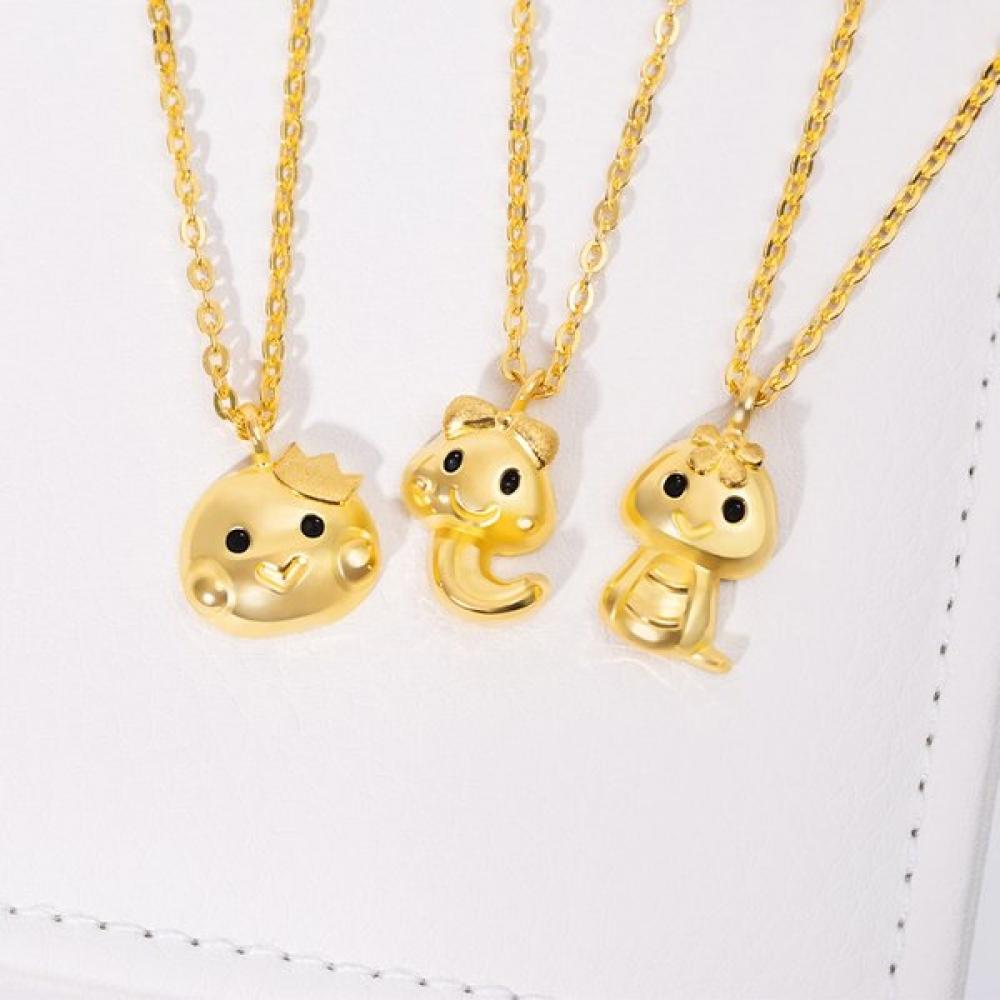 Porti 24k Gold Snake Ribbon Stone Necklace 1.875g