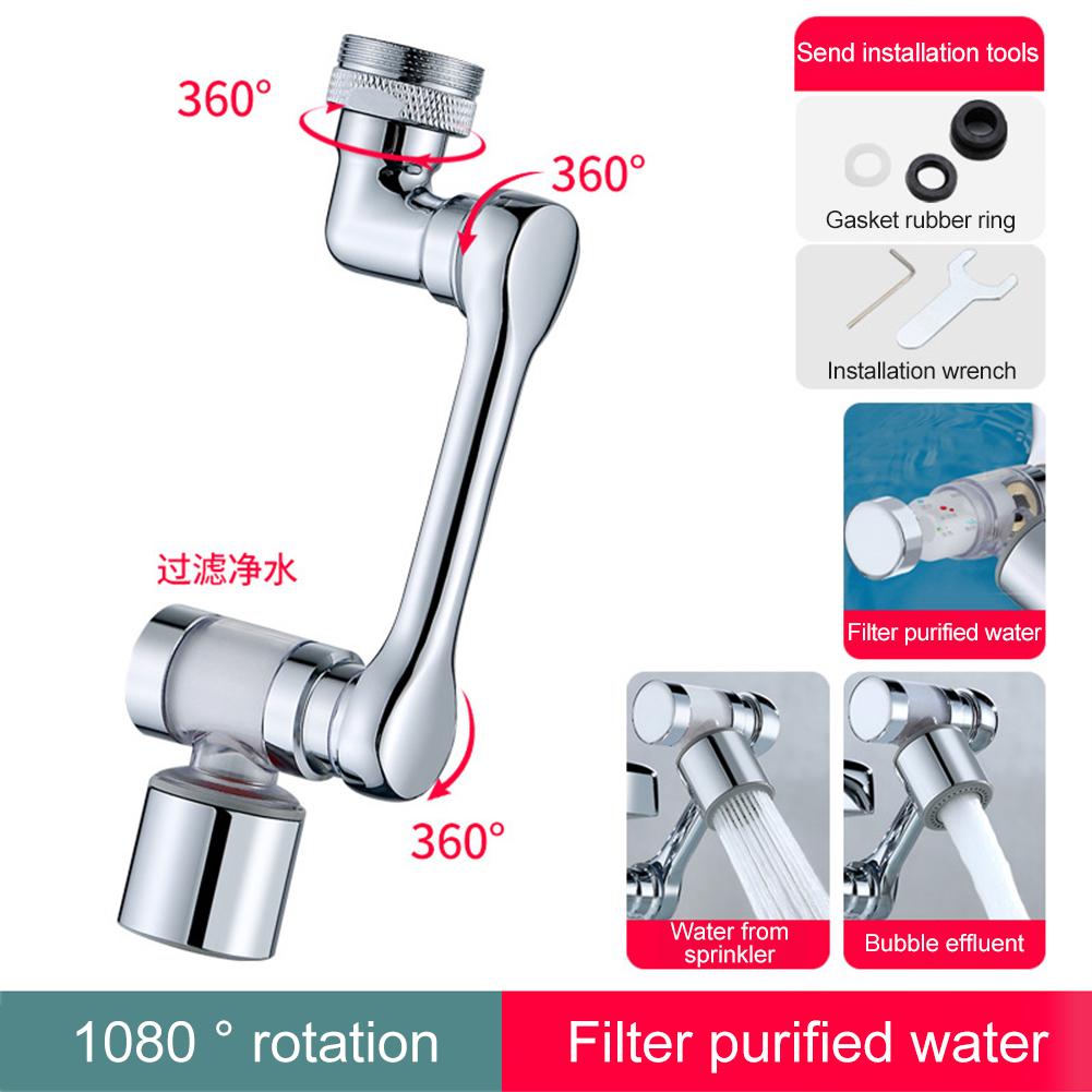 Universal Mechanical Arm Water Nozzle Kitchen Faucet Splash Filter Faucet Washing Pump Nozzle Extender Adapter For Kitchen Bath