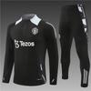 Manchester United Football Suit Custom Autumn And Winter Long-Sleeved Half-Pull Pre-Game Warm-Up Children'S Short-Sleeved Training Suit