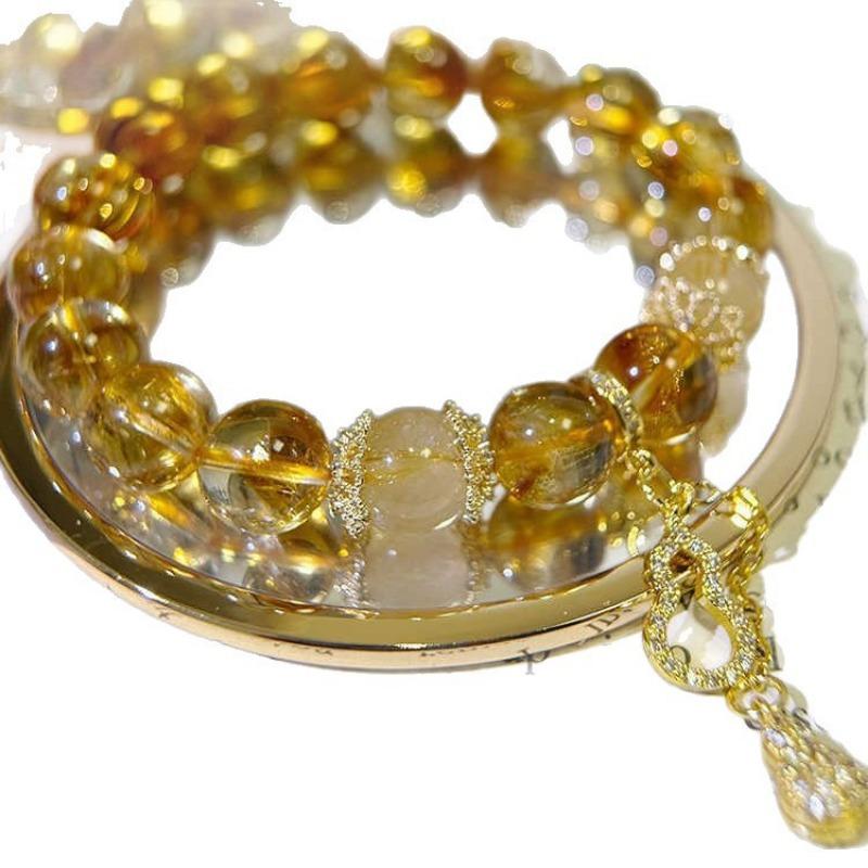1PC Get Rich and Lucky Xiaobawang Artificial High Quality Citrine Bracelet Women's Niche New Good Luck Bracelet Gift