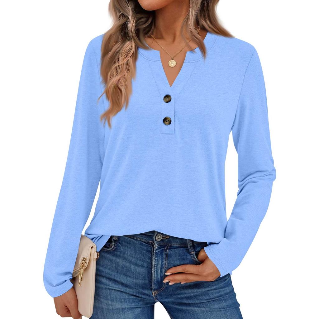 Camicie da donna a maniche lunghe a tinta unita Eleganti top casual Camicie alla moda Top