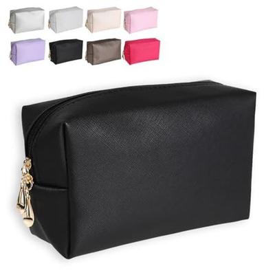 Adult Cute Design Cosmetic Makeup Pouch Storage Water-Repellent Stylish Simple Small Item Holder Hygiene Travel Lightweight Ladies (Black M) Beauty