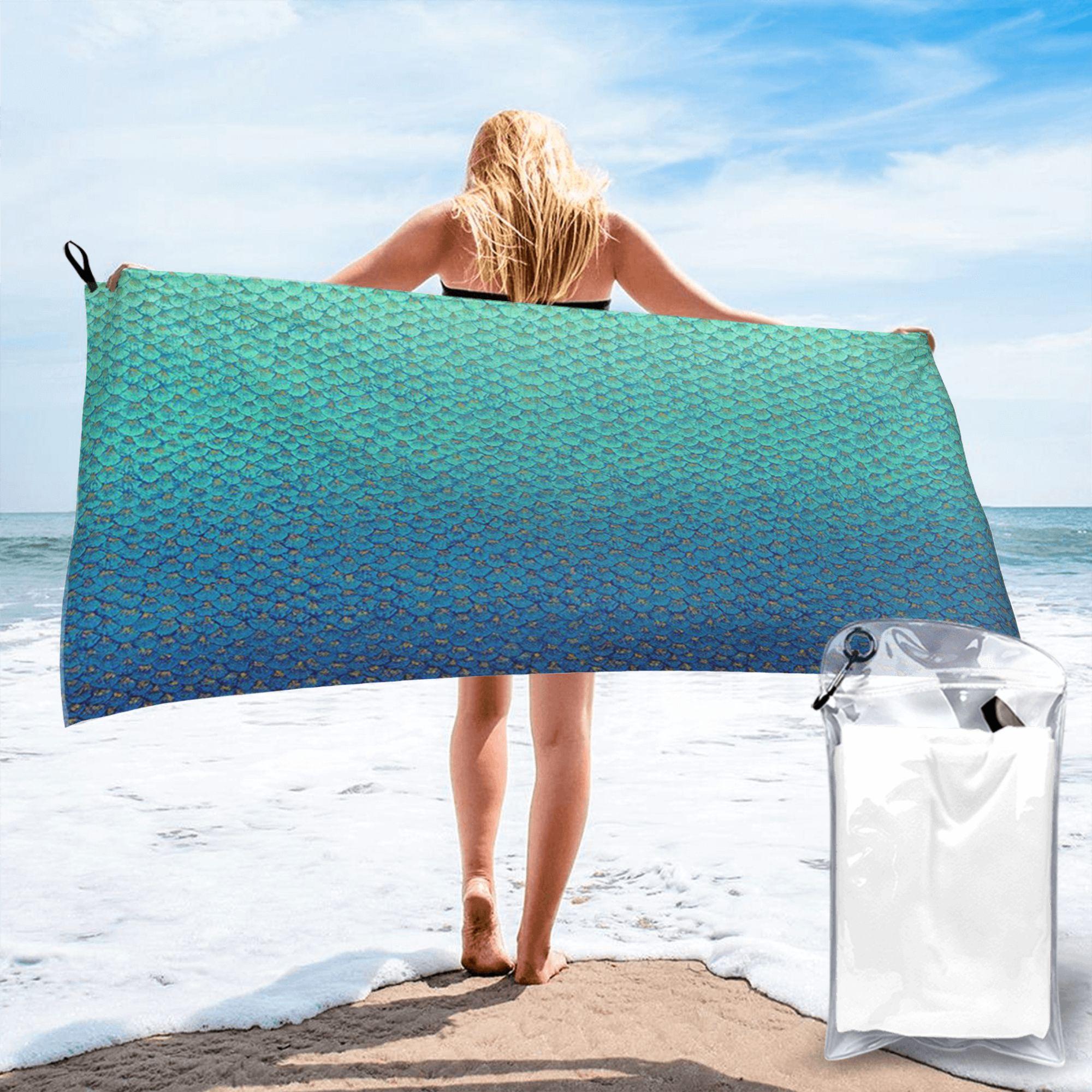 

Mermaid Fish Scale Beach Towel Soft Microfiber Quick Dry Absorbent Quick Towels For Bath W40*H60(CM)