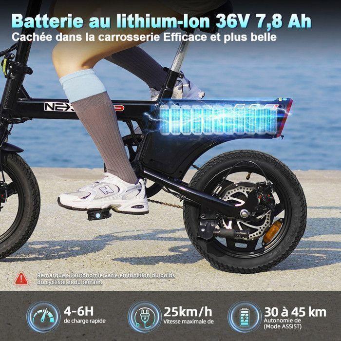 Bicicletta Elettrica Pieghevole - YEE GOO - LE003 - Ruote 14" - Motore 250W - Autonomia 30-45km - Nero