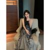 New Chinese-style Smudge Printing Suspender Dress Women's Summer Design Sense Loose Long Dress Temperament Sleeveless A-word Skirt