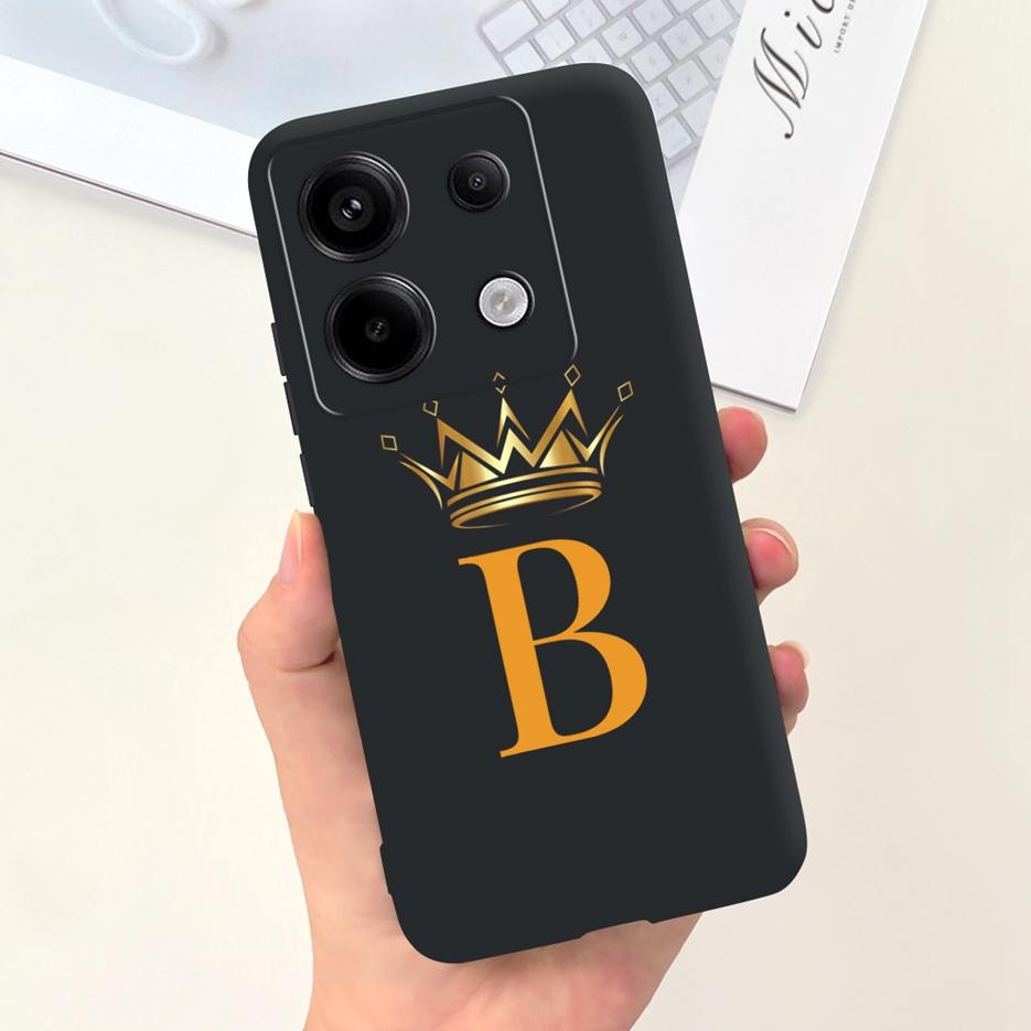 For Xiaomi Redmi Note 13 4G Case Cute Crown Letters Cover Soft TPU Phone Case For Xiaomi Redmi Note 13 Pro Plus Note13 5G Bumper