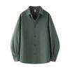 Mens Solid Simple Loose Big Size Long Sleeve Casual Shirt