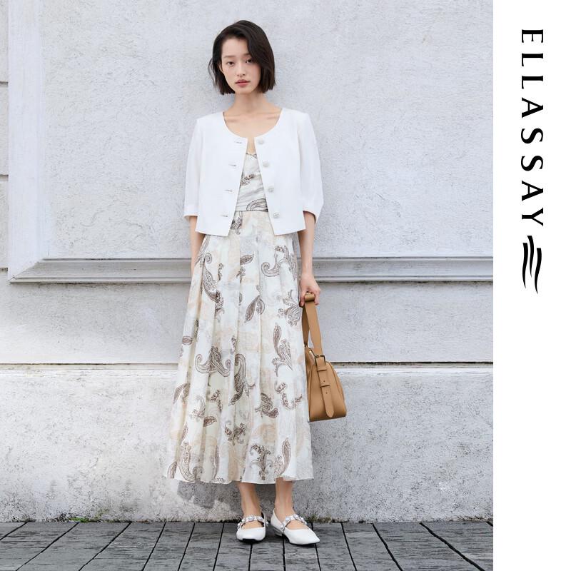 

ELLASSAY High-Waist Sleeveless A-line Midi Dress L