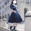 Ligwon Sailor Short High School Girl Dress with Pleated White and Halloween Cosplay Costume for Cute School Student Adult School Cultural Festival