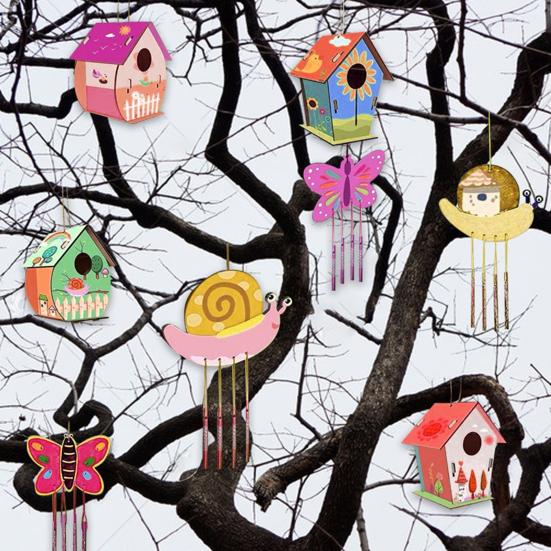 

1 компл., игрушка в сборе, скворечник, изысканная форма, снимет скуку, толстый, полезный, сделай сам, комплект птичьего домика, картина для детей, деревянная для студентов