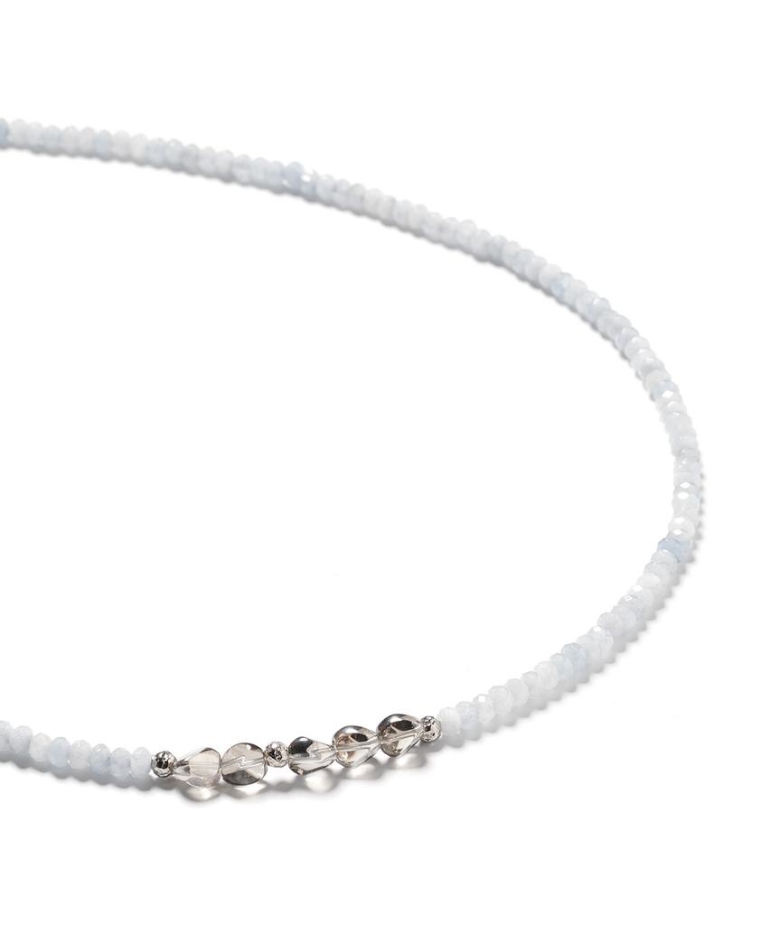 Polalita Sky Blue Gray Crystal Point Necklace (Plt-Nl-014_Bl)