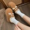 Women's Thick-soled Loafers Fur Round-toe Casual Sneakers Flat Shoes New Dress Winter Solid Color Keep Warm Breathable Versatile