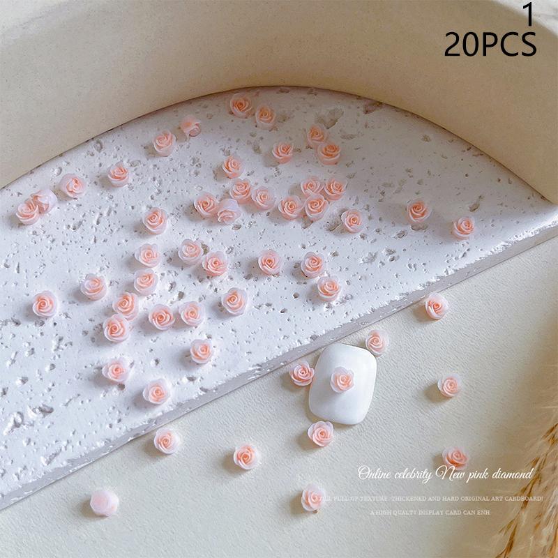 100 шт., мини-цветок для дизайна ногтей, драгоценные камни из смолы, поделки для ногтей, 3D наклейки для гель-лака, аксессуары для ногтей, разноцветные розы