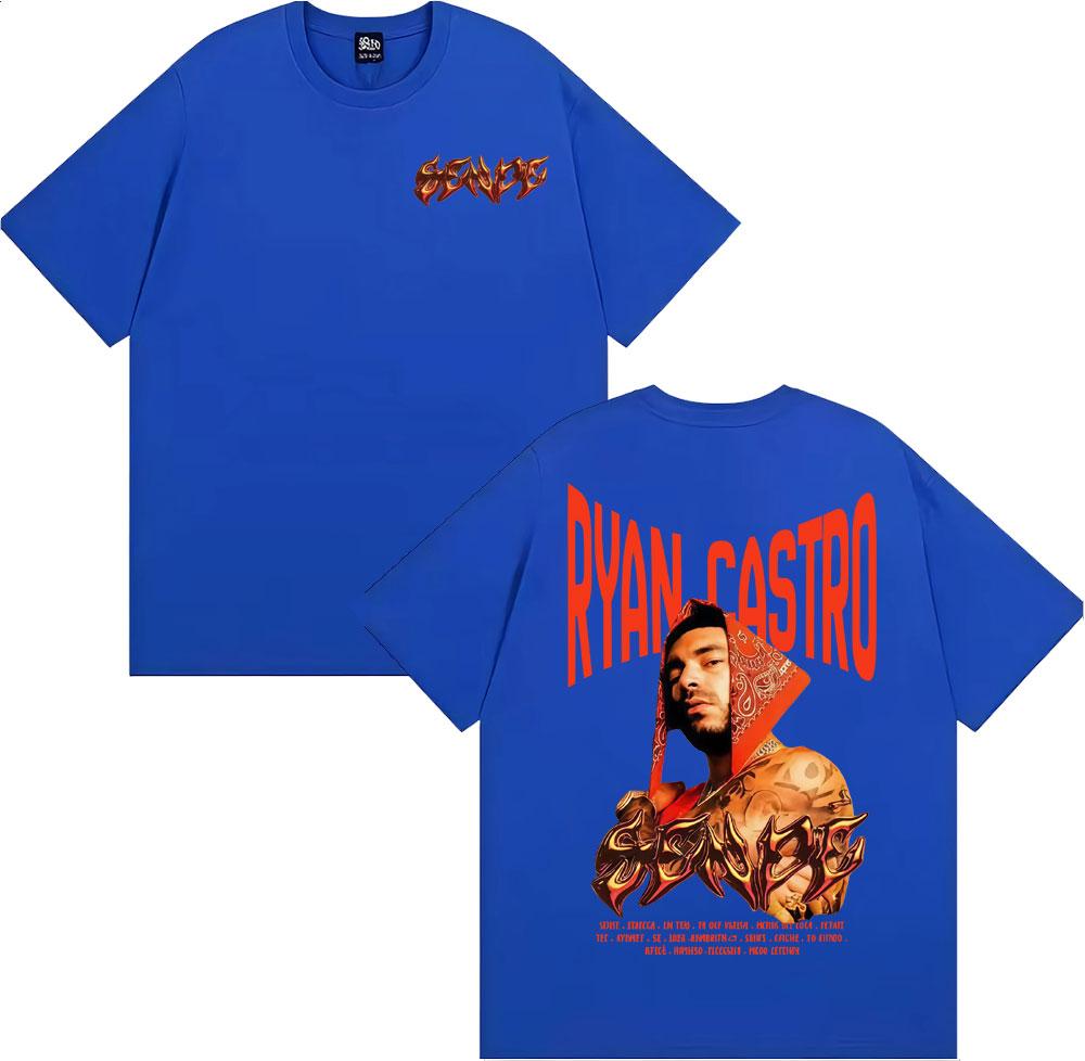 Rapper Ryan Castro Album Tour Graphic T Shirt Unisex Women Fashion Hip Hop Vintage Tshirts Cotton Casual Short Sleeve Tshirt Tops