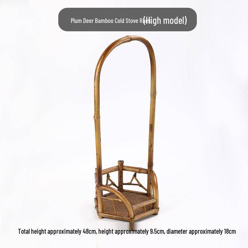 Purple Bamboo Weaving Stove Rack: Multi-purpose Bamboo Tea Brewing and Pot Storage Rack