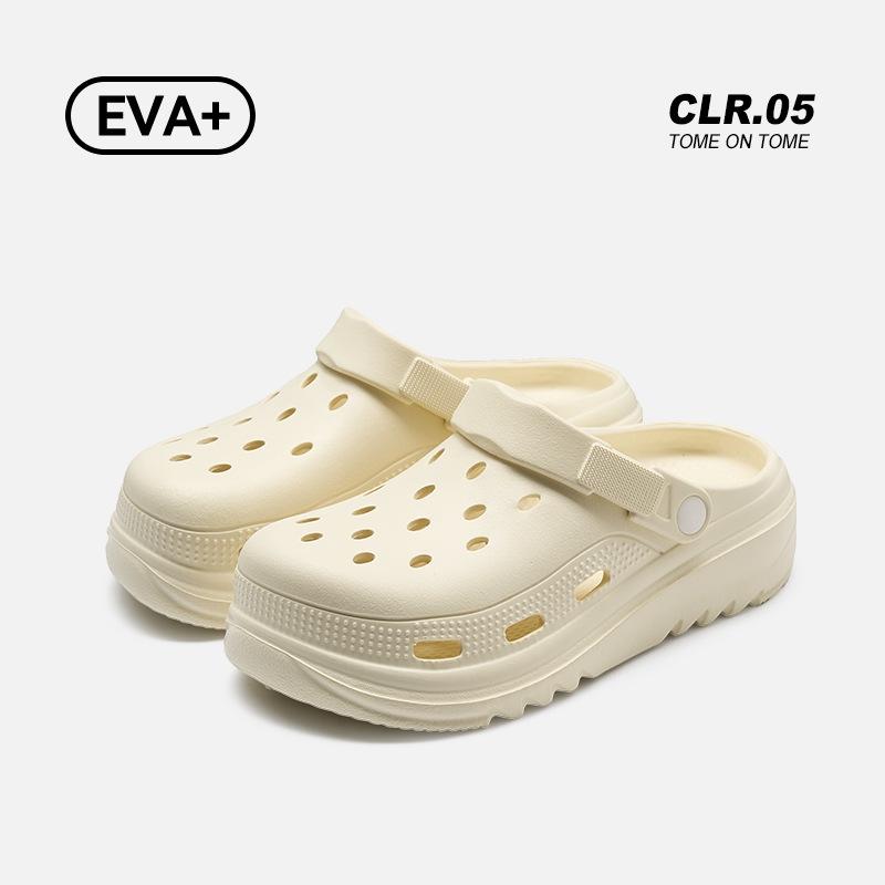 4.0Cm heightening hole shoes women's summer new fashionable and versatile outer wear breathable thick-soled non-slip bag head slippers