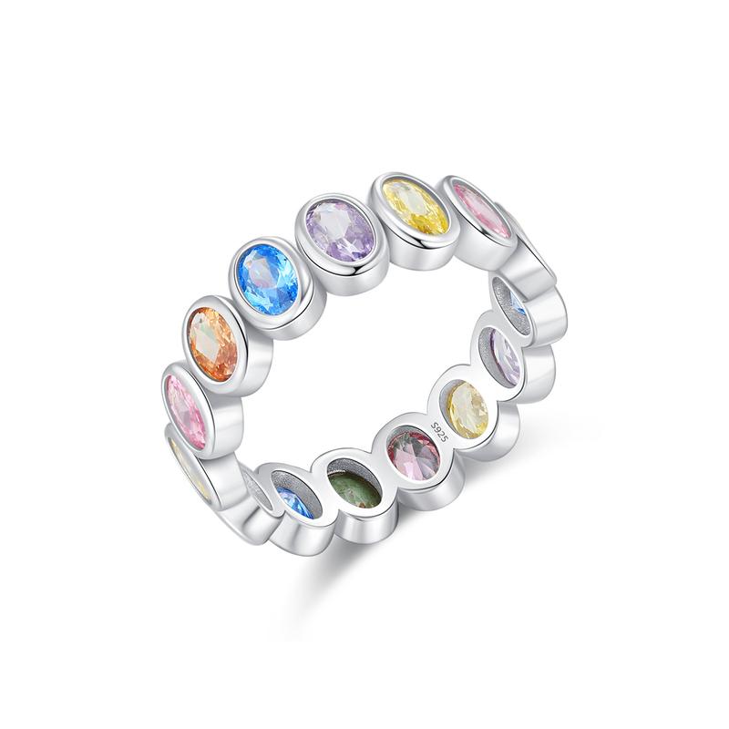 Barbie ring [Pure Silver·Original Design] Dopamine Rainbow Diamond Bracelet, Temperament and High-Quality Original First Release, Ins ZJYJZ-YS-097