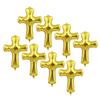 8Pcs Cross Shape Baptism Balloons Aluminum Foil Baby Shower Christening Decoration Party Balloon Prop Cross Shape Balloon