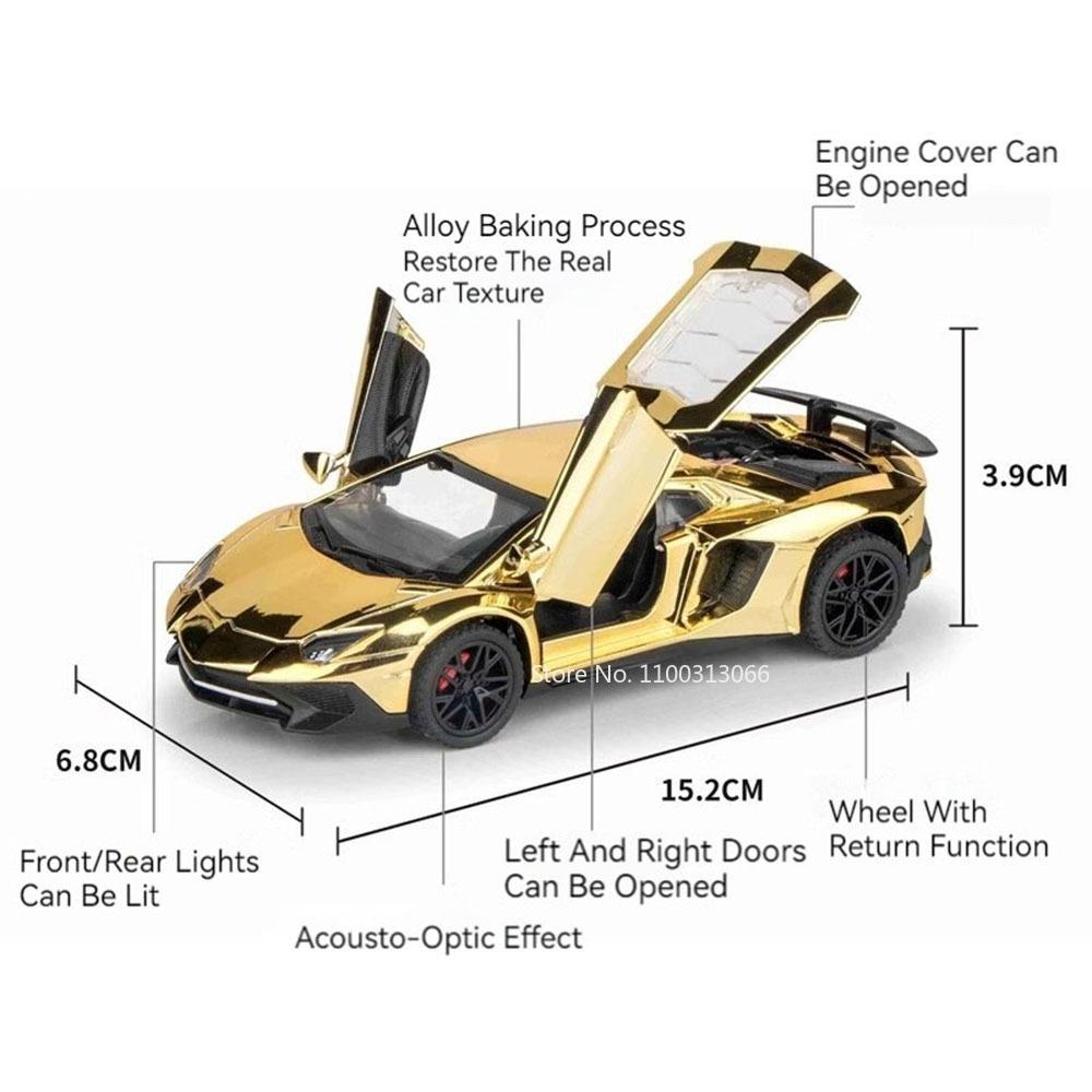 1:32 Lambor LP750-4 LP770-4 Cars Toy Models Light Sound Miniature Model Vehicles Doors Opened Sports Car Children Festival Gifts