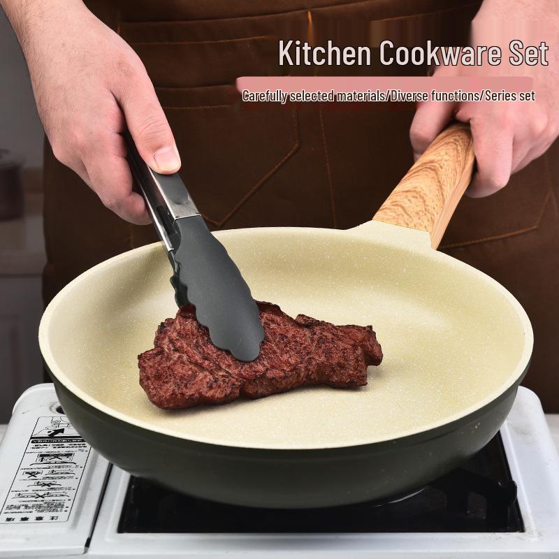 12-Piece High-Temperature-Resistant Silicone Kitchen Utensil Set with Wooden Handles