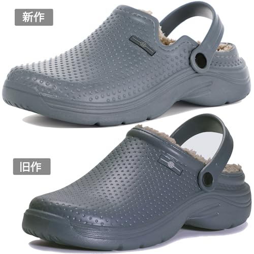 ZUSERIS Winter Sandals/Clogs for Men and Women, Waterproof, Warm Slippers, Room Shoes, Indoor and Outdoor Wear, Balcony Sandals, 2-Way, Lightweight, F