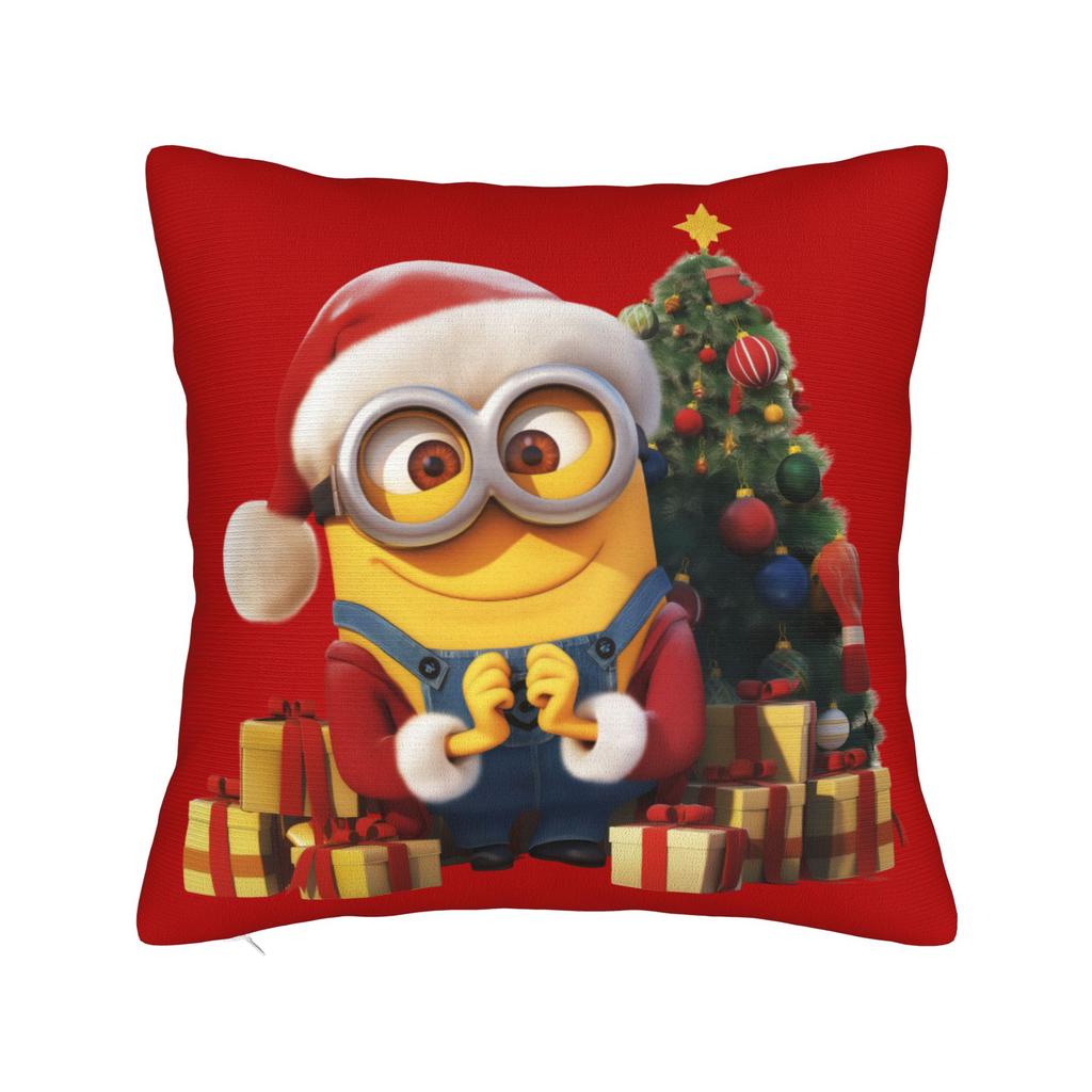 Cartoon M-Minions Christmas Pillowcase Soft Polyester Cushion Cover Gift  Throw Pillow Case Cover Home Zippered 40*40cm