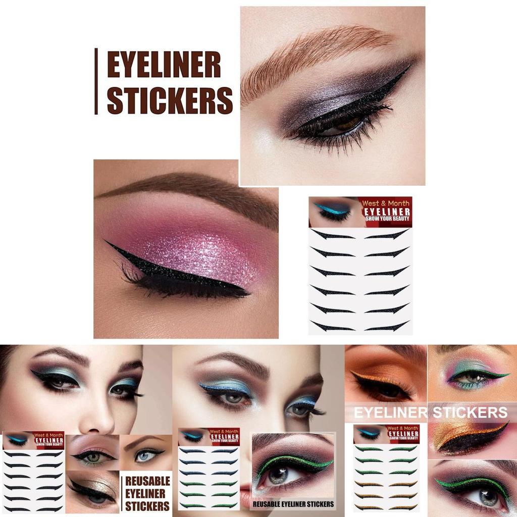 West Month Selbstklebende Eyeliner-Sticker Sechs Paare für Dramatische Augen-Make-up-Looks