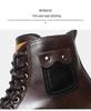 Men's Winter High-Top Leather Snow Boots - Warm & Non-Slip, British Style