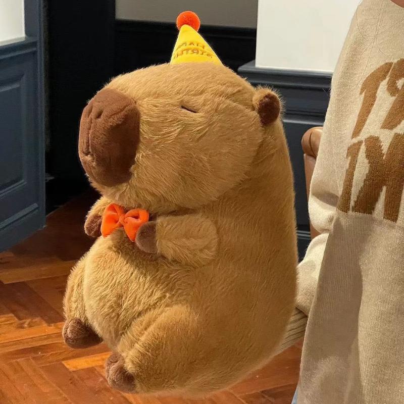 Lovely Capybara Plush Doll Cute Happy Birthday Capibara Anime Fluffty Toy Kawaii Plushie Animal Keychain Gift For Girl Friend