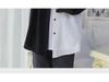 Men's Cold Style Stitching Shirts - Autumn Black & White Niche Tops, Streetwear Jackets
