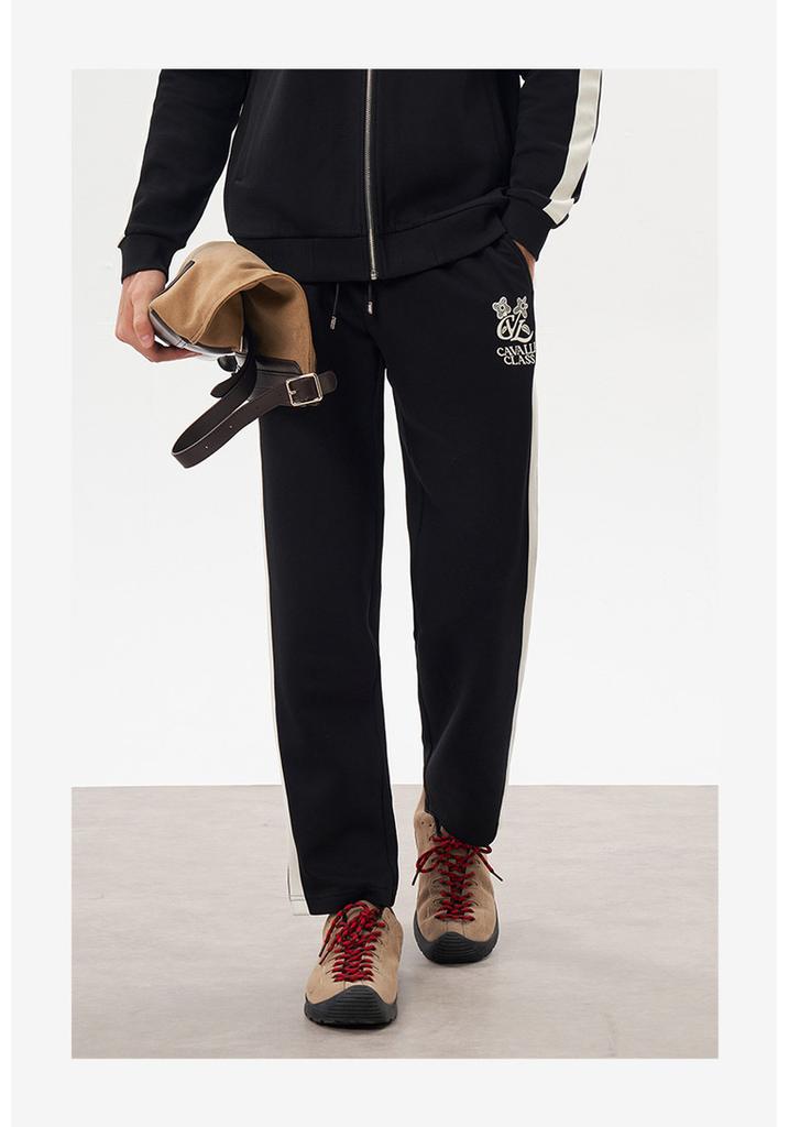 [Skin Friendly, Comfortable, Fashionable, Color Blocking] Autumn and Winter Exquisite Embroidery Trend Versatile Men's Sports Casual Pants