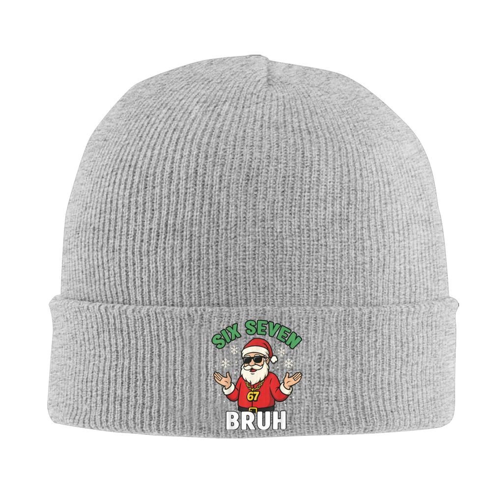 Six Seven 67 Christmas 6 7 Bruh 67 Meme Knit Hat Beanie Hats Hippie Thermal Elastic Men Women Bonnet Hats Winter Street Caps