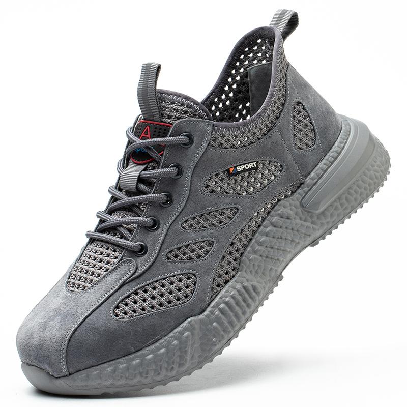 

Breathable lightweight Work Safety Shoes Men Summer Steel toe shoes Work Sneakers Puncture-Proof Indestructible shoes Non-slip 35