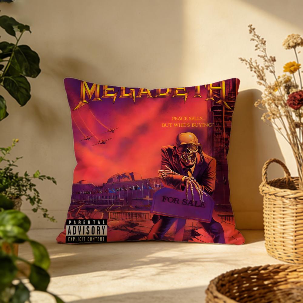 Hot MMegadethses Cushion Cover Versatile DoubleSided Pillow Case Fit for Sofa Bed Car  Daily Decor