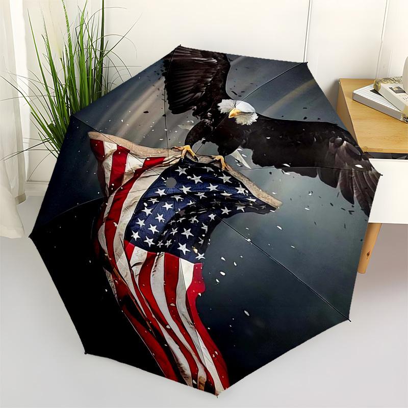 

Eagle, Flag Themed Automatic Opening and Closing Umbrella, Compact Travel Umbrella, Lightweight and Portable, Suitable for Beach Commuting B