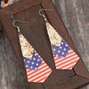 Retro Inspired Lightweight Earrings with Unique Multi Layer Print and Flag Sequins Portable for Festive Occasions