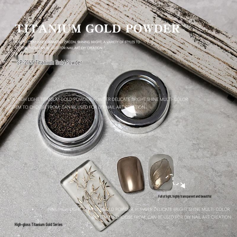 Titanium Magic Mirror Nail Powder In Rose Gold & Silver - High-Gloss Electroplated Glitter