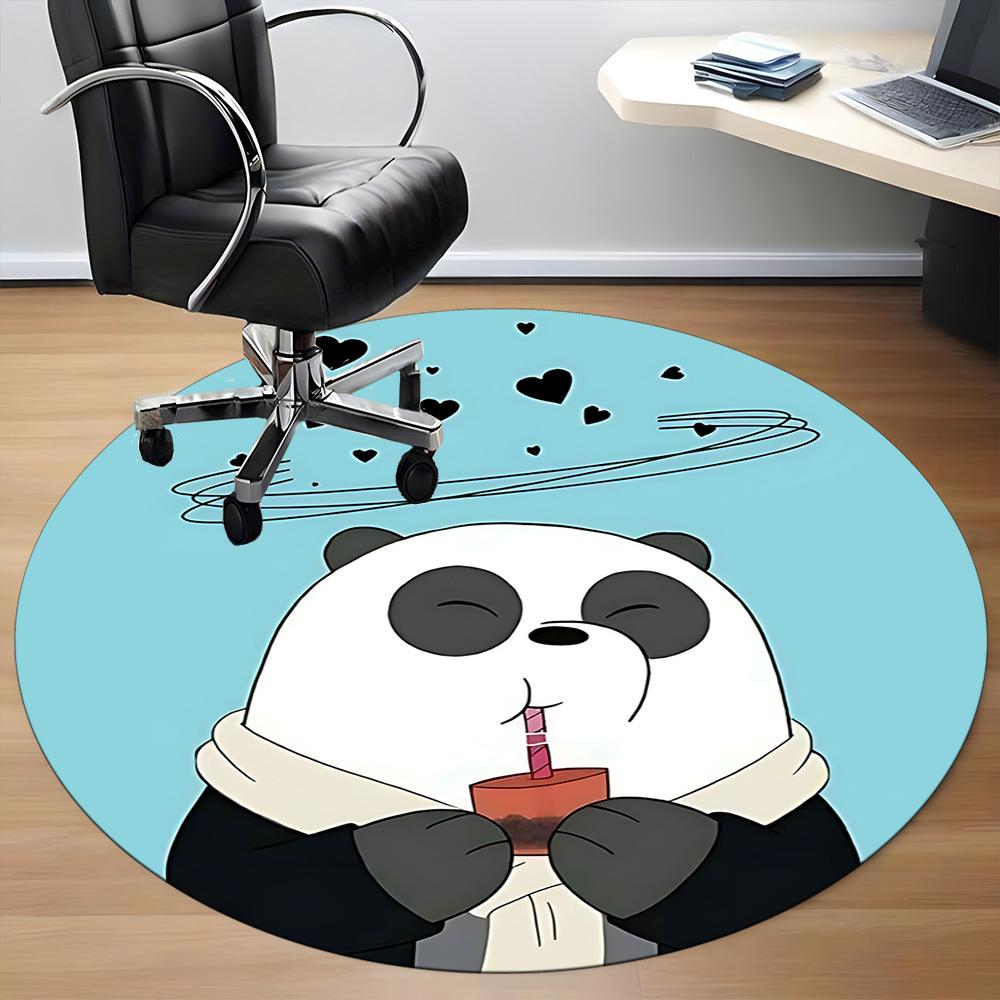1pc We Bare Bears Friends Office Round Area Rug, Under Office Chairs Bedroom Living Room Home Decor a1022175