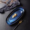 Large Ceramic Fish Tray Oval Sushi Western Dish Hotel Restaurant Commercial Dish