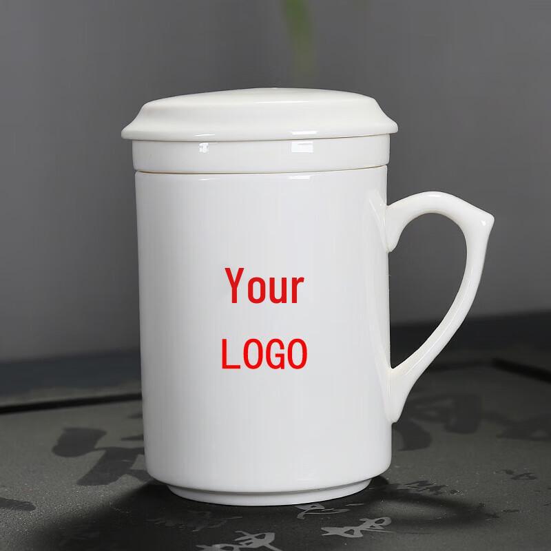 Chinese Ceramic Tea Mug with Infuser and Lid